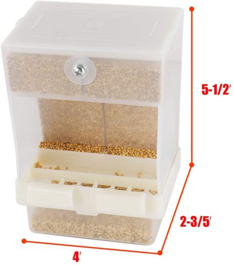 FinYii No-Mess Automatic Bird Feeder - Parrot Feeder Cage Accessories Supplies for Parakeet Canary Cockatiel Finch