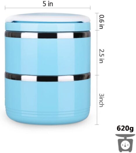 YOUTHINK Travel Dog Bowl Stainless Steel Fit Water and Feed Bowl Portable Spill Proof Pet Bows Multiple Layers Pet Water Food Storage Container with Handle for Dog Cats Outdoor Traveling …