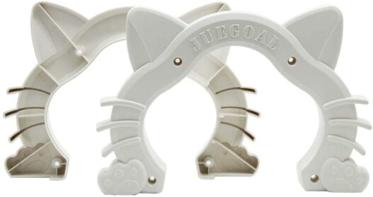 Juegoal Interior Cat Door Kitty Shaped Hole Pet Door for Cat and Small Pets, Fits Inside Door Hides Litter Box Furniture