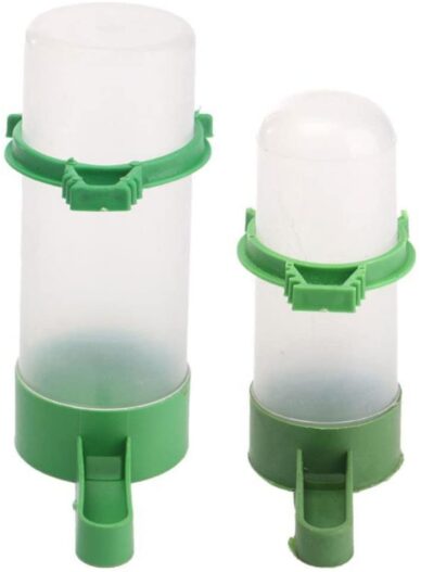 Patgoal 4 Pcs Pet Bird Plastic Drinker Feeder Waterer Clip for Parrots Budgie Cockatiel Lovebirds