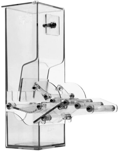Evursua No Mess Bird Cage Feeders Automatic Parrot Seed Tube Birds Cage Accessories for Parakeet Canary Cockatiel Finch,Free Install,No Fragile