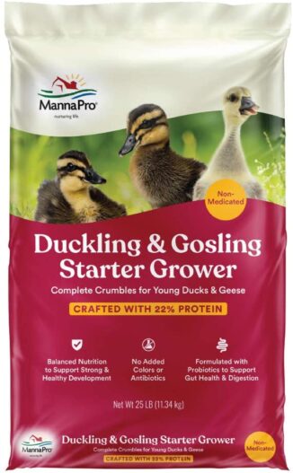 Manna Pro Duck Starter Grower Crumble | Non-Medicated Feed for Young Ducks | Supports Healthy Digestion