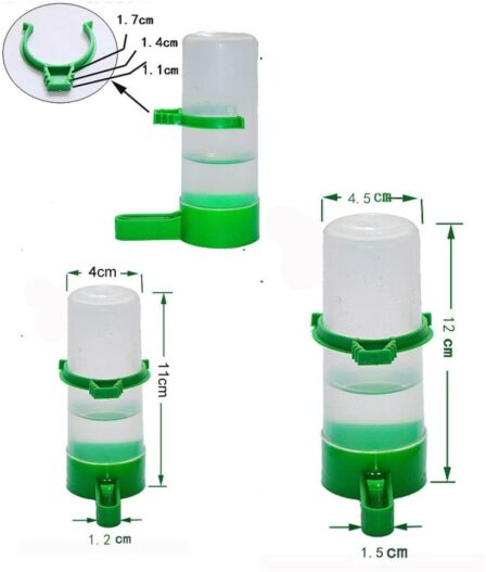Patgoal 4 Pcs Pet Bird Plastic Drinker Feeder Waterer Clip for Parrots Budgie Cockatiel Lovebirds