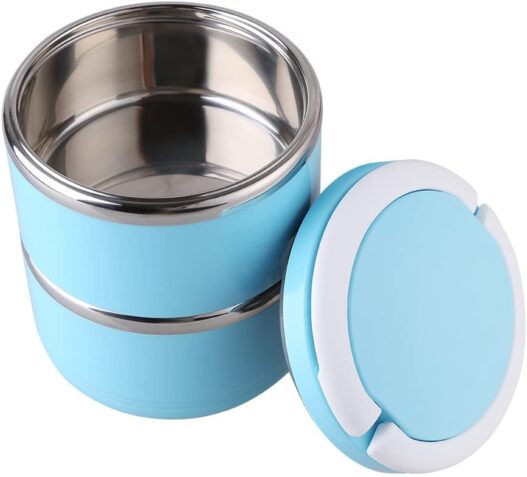 YOUTHINK Travel Dog Bowl Stainless Steel Fit Water and Feed Bowl Portable Spill Proof Pet Bows Multiple Layers Pet Water Food Storage Container with Handle for Dog Cats Outdoor Traveling …