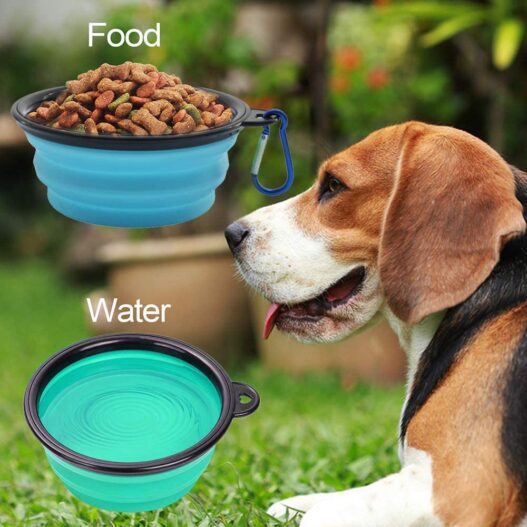 AGECASH A Collapsible Dog Bowl,Portable Dog Bowl, Travel Pet Bowl, Expandable for Cat Dog Water Bowls Food Feeding, 2 Pack Silicone Dog Bowl