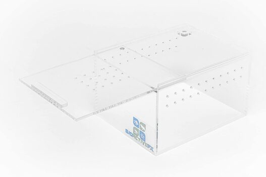 BioactiveFX 0.26 Gallon Magnetic Acrylic 5x4x3 Inch Mini Nano Flat/Long Enclosure Reptile Terrarium Cage Tank Tarantula Scorpion Sling Isopods Lizards Invertebrates Insects Mantis Snake Gecko Frog