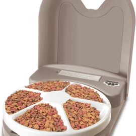 PetSafe 5 Meal Automatic Pet Feeder, Dog and Cat Dry Food Dispenser, with Digital Clock and Portion Control, 1 Cup Compartment Portions, 5 Cups Total Capacity