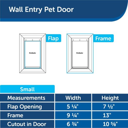 PetSafe Wall Entry Pet Doors with Telescoping Tunnel - Small, Medium, Large - White - Easy to Install - Cat and Dog Door Designed for Freedom, Independence and Convenience - Made in the USA