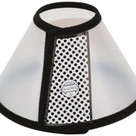 Vivifying Recovery Pet Cone, 8.1 Inches Lightweight Plastic Elizabethan Collar for Cats, Mini Dogs and Rabbits (Black)