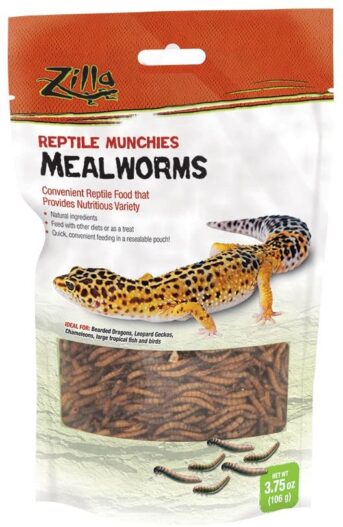 Zilla Reptile Food Munchies Mealworm, 3.75-Ounce