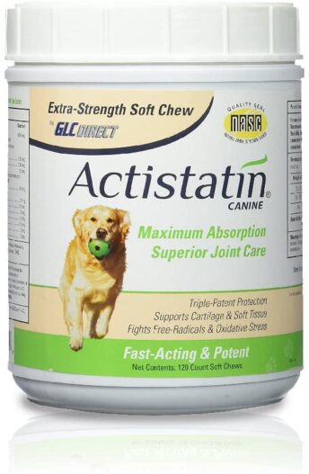 Actistatin Canine - Patented Extra-Strength Joint, Cartilage, Soft Tissue Supplement: Glucosamine, Chondroitin, Manganese, MSM, L-Carnitine - High Absorption, Fast Results