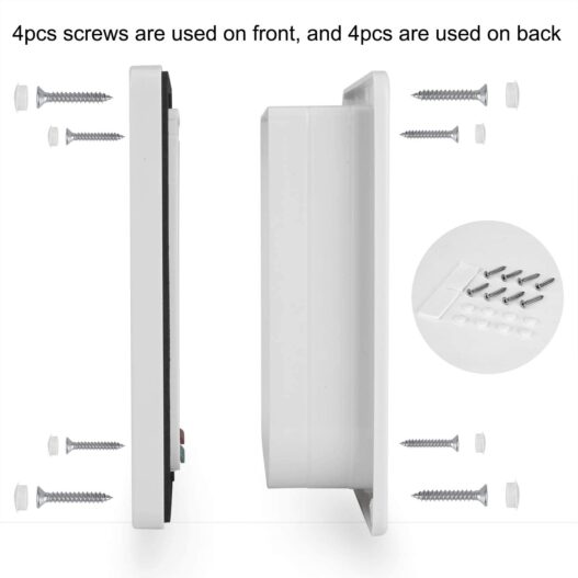 Depets Medium Cat Flap Door with 4 Way Lock (Outer Size 7.5" x 7.8"), Magnetic Pet Door Kit White, Weather-Resistant Cat Door for Cats & Doggy