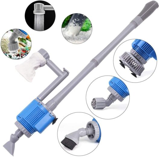 Upettools Aquarium Gravel Cleaner - Electric Automatic Removable Vacuum Water Changer Sand Algae Cleaner Filter Changer 110V/28W