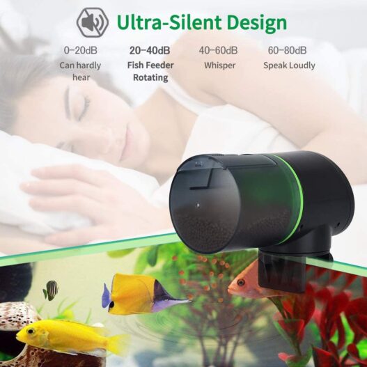 Ycozy 2nd Automatic Fish Feeder Intelligent Fish/Turtle/Goldfish Feeder for Aquarium & Fish Tank | 4 Times & 1-3 Turns | Intelligent Timer Fish Food Dispenser for Trips, Weekend & Vacation | Navi-EVS