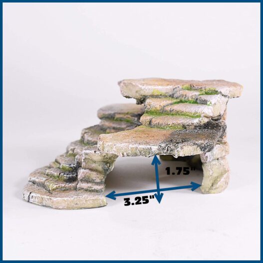 Penn-Plax Reptology Shale Step Ledge for Aquariums & Terrariums, Adds Hiding Spots, Swim Throughs, Basking Ledges for Fish, Reptiles, Amphibians, and Small Animals