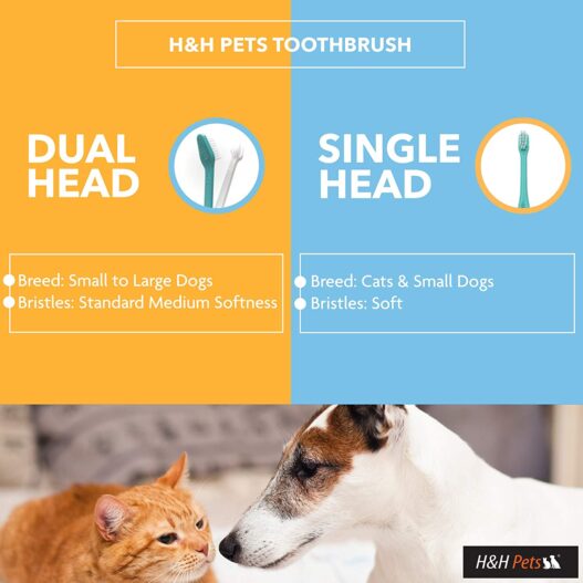H&H Pets Dog Toothbrushes Best Professional Dog Cat Toothbrush, Great Dental Hygiene, Value Pack of 4 or 8