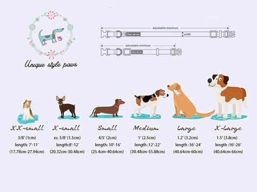 Unique style paws Pet Soft &Comfy Bowtie Dog Collar and Cat Collar Pet Gift for Dogs and Cats 6 Size and 7 Patterns