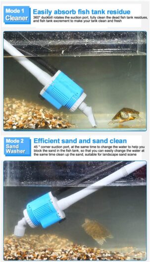 Upettools Aquarium Gravel Cleaner - Electric Automatic Removable Vacuum Water Changer Sand Algae Cleaner Filter Changer 110V/28W