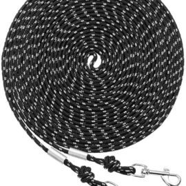 SCIROKKO Reflective Cat Leash - 30 Feet Yard Long Leash, Escape Proof Durable Walking Leads, Safe Extender Pet Tie Out Leash Outdoor Training Playing Camping for Kittens/Puppies/Rabbits/Small Animals