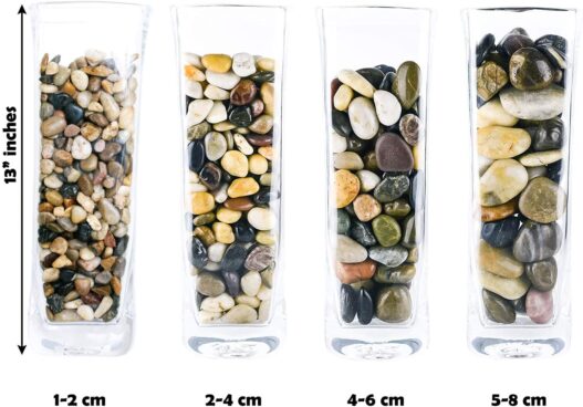Galashield River Rocks Polished Pebbles Decorative Stones Natural Aquarium Gravel (2 lb Bag)