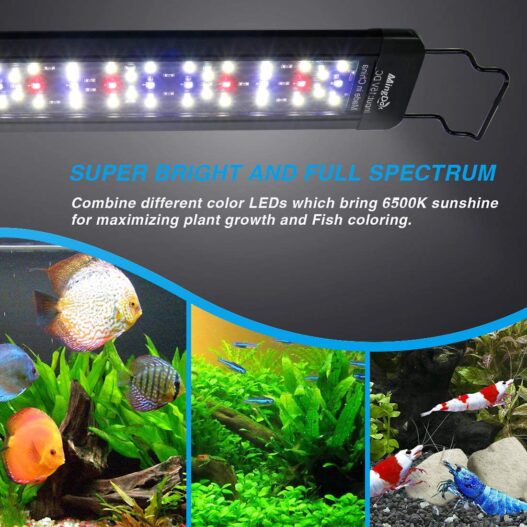 MingDak LED Aquarium Plant Light - Fish Tank Light Fixture,Full Spectrum Aquarium Lighting for Freshwater,White Blue Red Combine LEDs