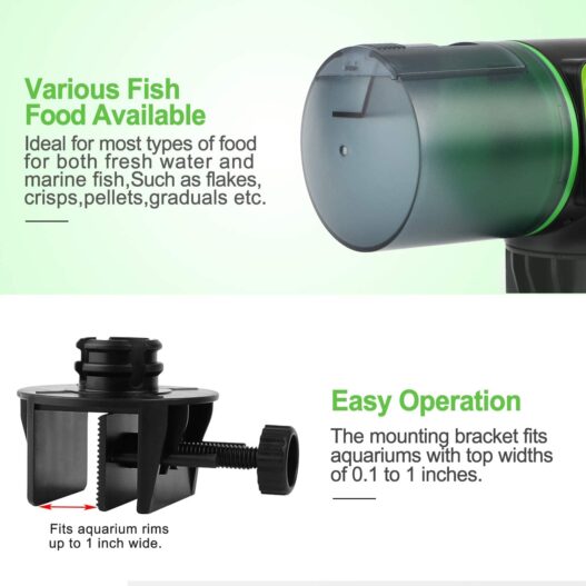 Auto Fish Feeder, Moisture-Proof Electric Auto Fish Feeder,Aquarium Tank Timer Feeder Vacation &Weekend 2 Fish Food Dispenser