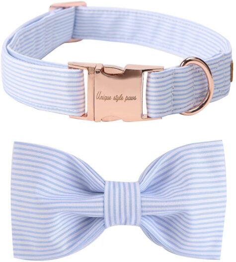 Unique style paws Pet Soft &Comfy Bowtie Dog Collar and Cat Collar Pet Gift for Dogs and Cats 6 Size and 7 Patterns