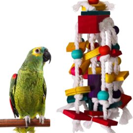 RYPET Bird Chewing Toy - Parrot Cage Bite Toys Wooden Block Bird Parrot Toys for Small and Medium Parrots and Birds