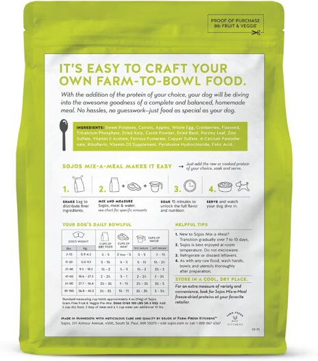 Sojos Mix-A-Meal Pre-Mix Natural Dehydrated Dog Food