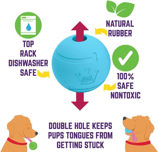 Chew King Fetch Balls Durable Natural Dog Toy Ball