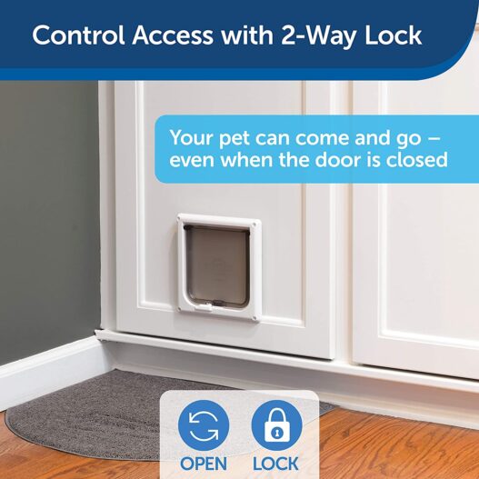 PetSafe Interior Cat Doors - 2-Way or 4-Way Locking Door - Cat Corridor Door Tunnel - Privacy for Litter Box - Easy to Install