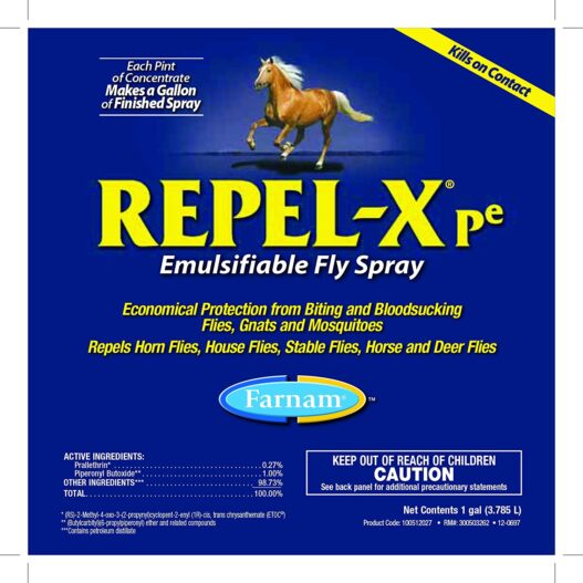 Farnam Repel-X pe Emulsafiable Fly Spray for Horses, 1 gallon