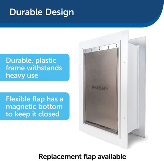 PetSafe Wall Entry Pet Doors with Telescoping Tunnel - Small, Medium, Large - White - Easy to Install - Cat and Dog Door Designed for Freedom, Independence and Convenience - Made in the USA