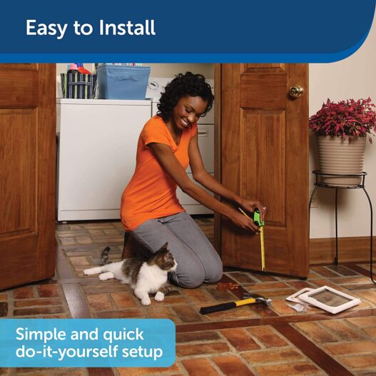 PetSafe Interior Cat Doors - 2-Way or 4-Way Locking Door - Cat Corridor Door Tunnel - Privacy for Litter Box - Easy to Install