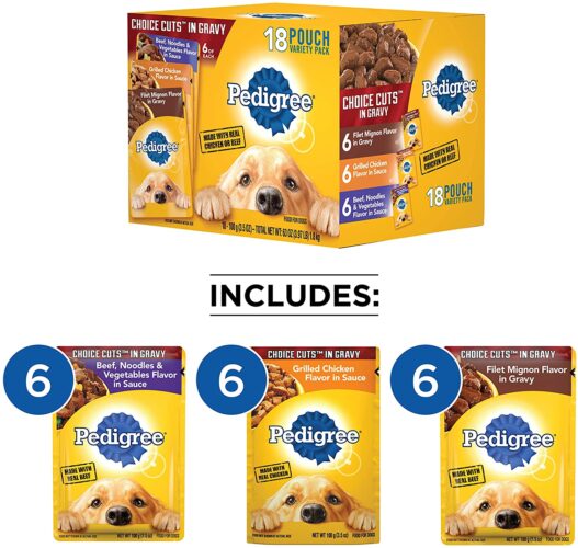 Pedigree Choice Cuts in Gravy Adult Wet Dog Food Variety Packs, 3.5 Oz. Pouches