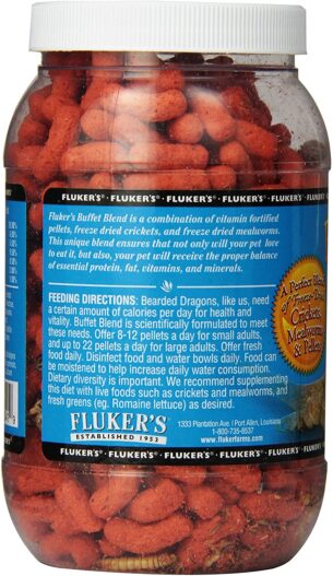 Fluker's 76041 Buffet Blend Adult Bearded Dragon Formula, 2.9oz